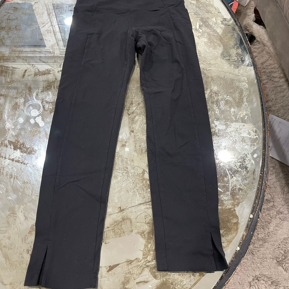 Athleta Black Leggings / pants with slit detail, Sz S